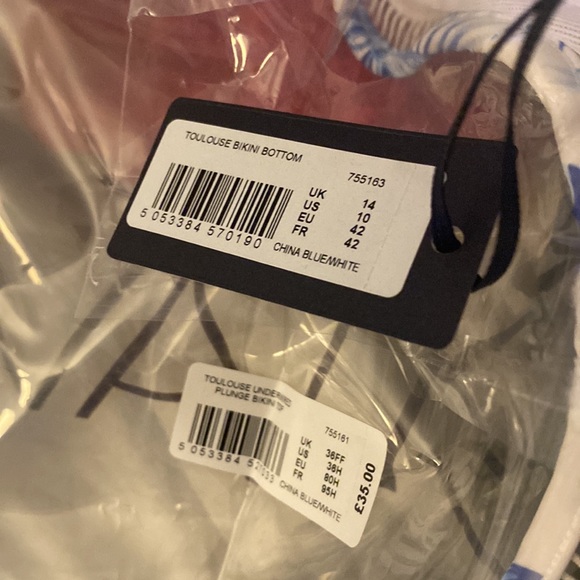 NWT Figleaves Toulouse underwired plunge bikini top US36H bottom US10 - Picture 12 of 15